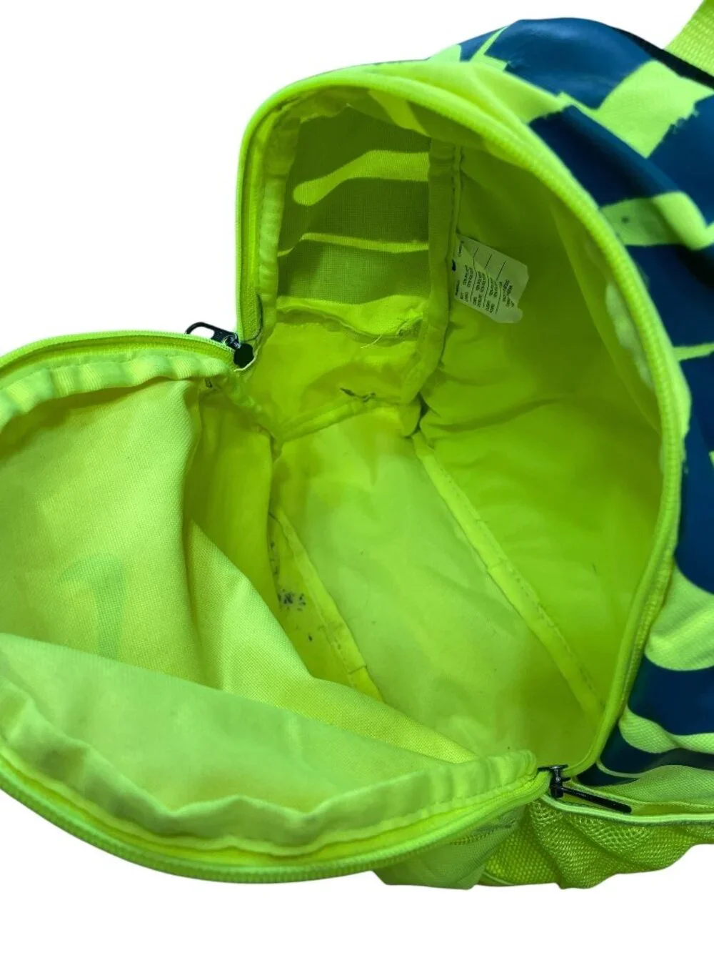 Nike Just Do It Neon Yellow Backpack 100% Polyester With Adjustable Straps & Dua